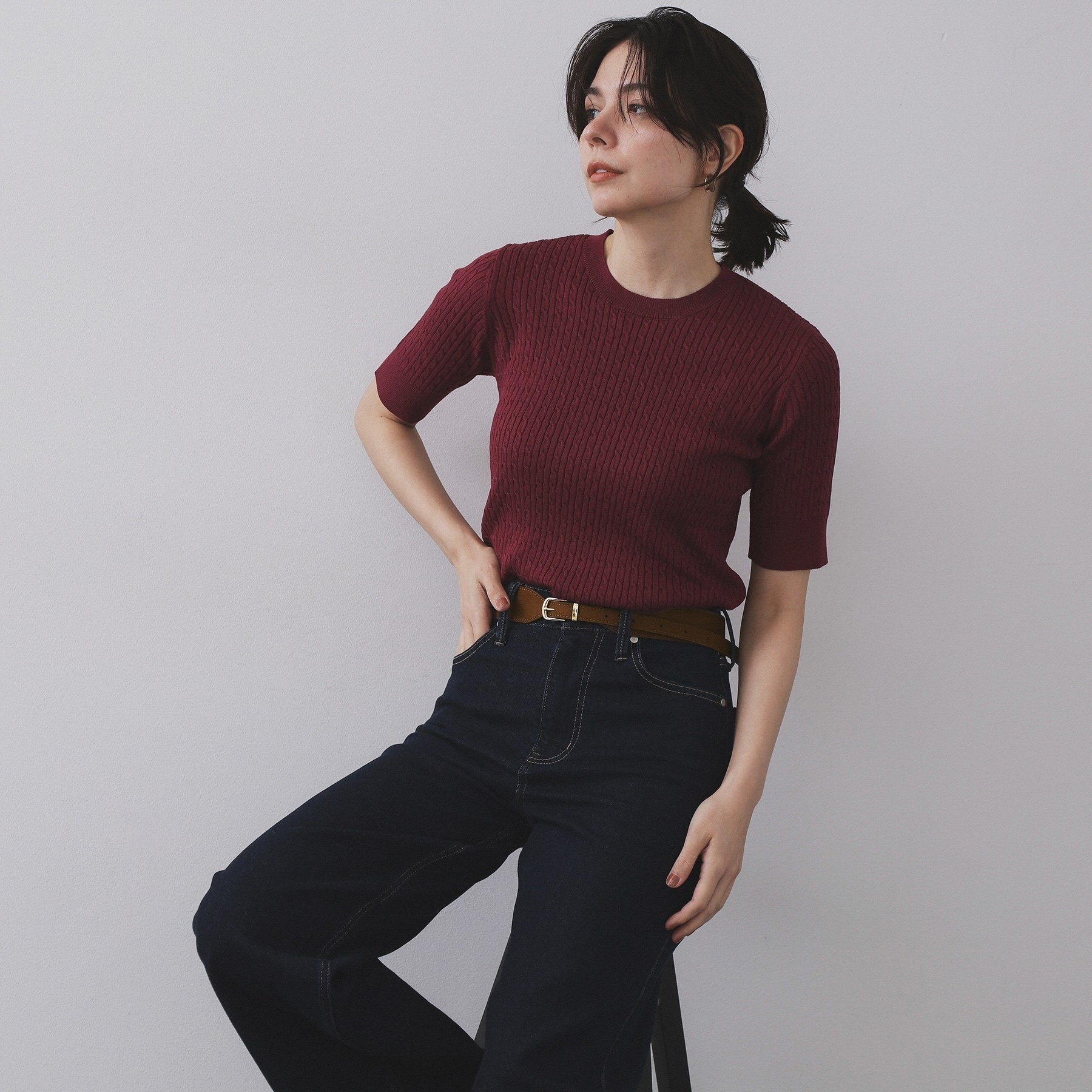 オペーク ドット クリップ OPAQUE.CLIP フェイクスエードデザインベルト （ブラウン(044)） ブラウン(044)