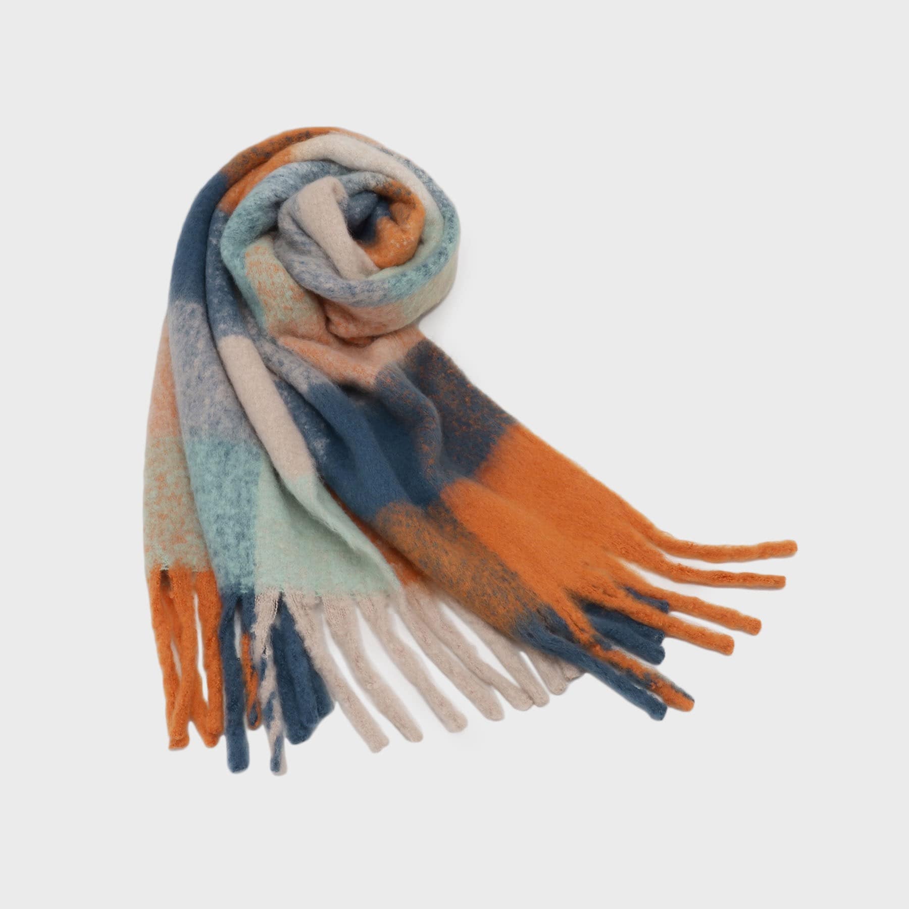 オペーク ドット クリップ OPAQUE.CLIP マルチカラーチェックボリュームストール （レッド(863)） レッド(863)