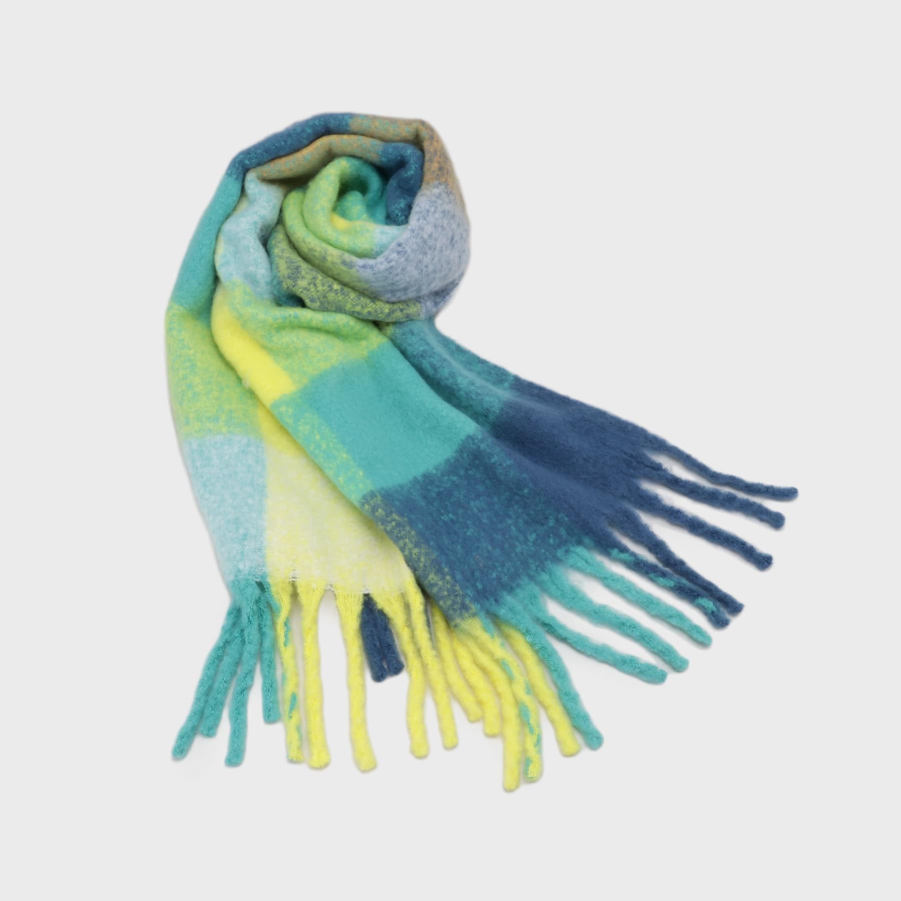 オペーク ドット クリップ OPAQUE.CLIP マルチカラーチェックボリュームストール （グリーン(822)） グリーン(822)