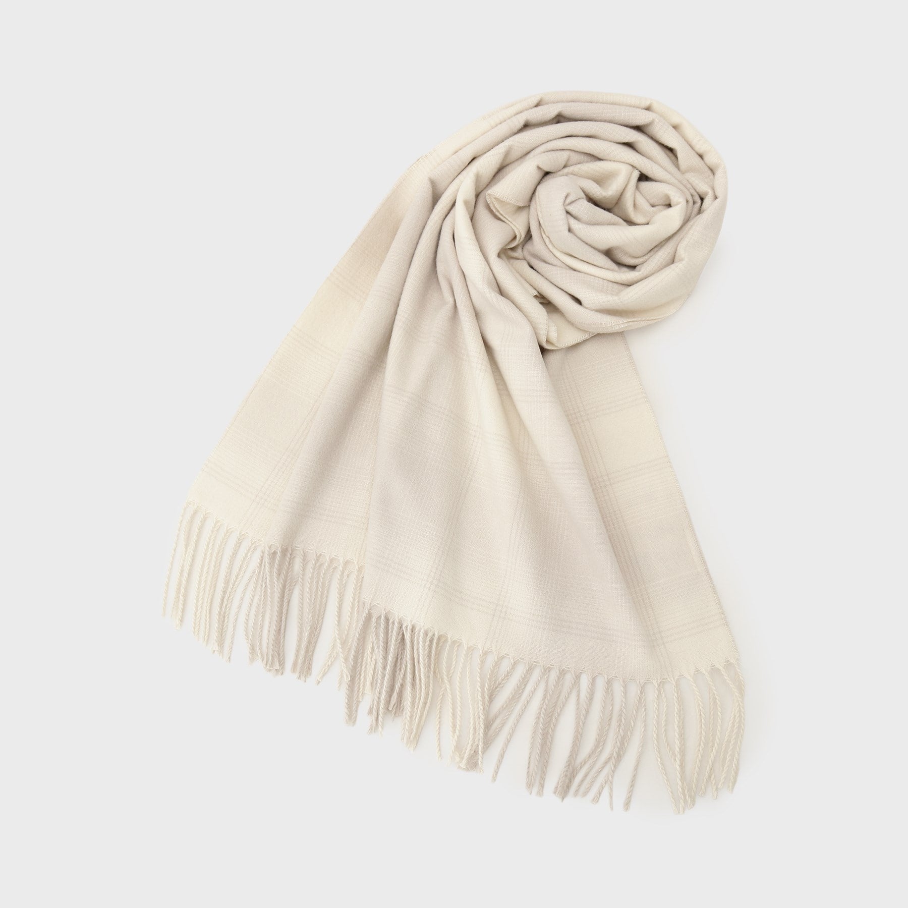 オペーク ドット クリップ OPAQUE.CLIP オンブレチェック大判ストール （アイボリー(004)） アイボリー(004)