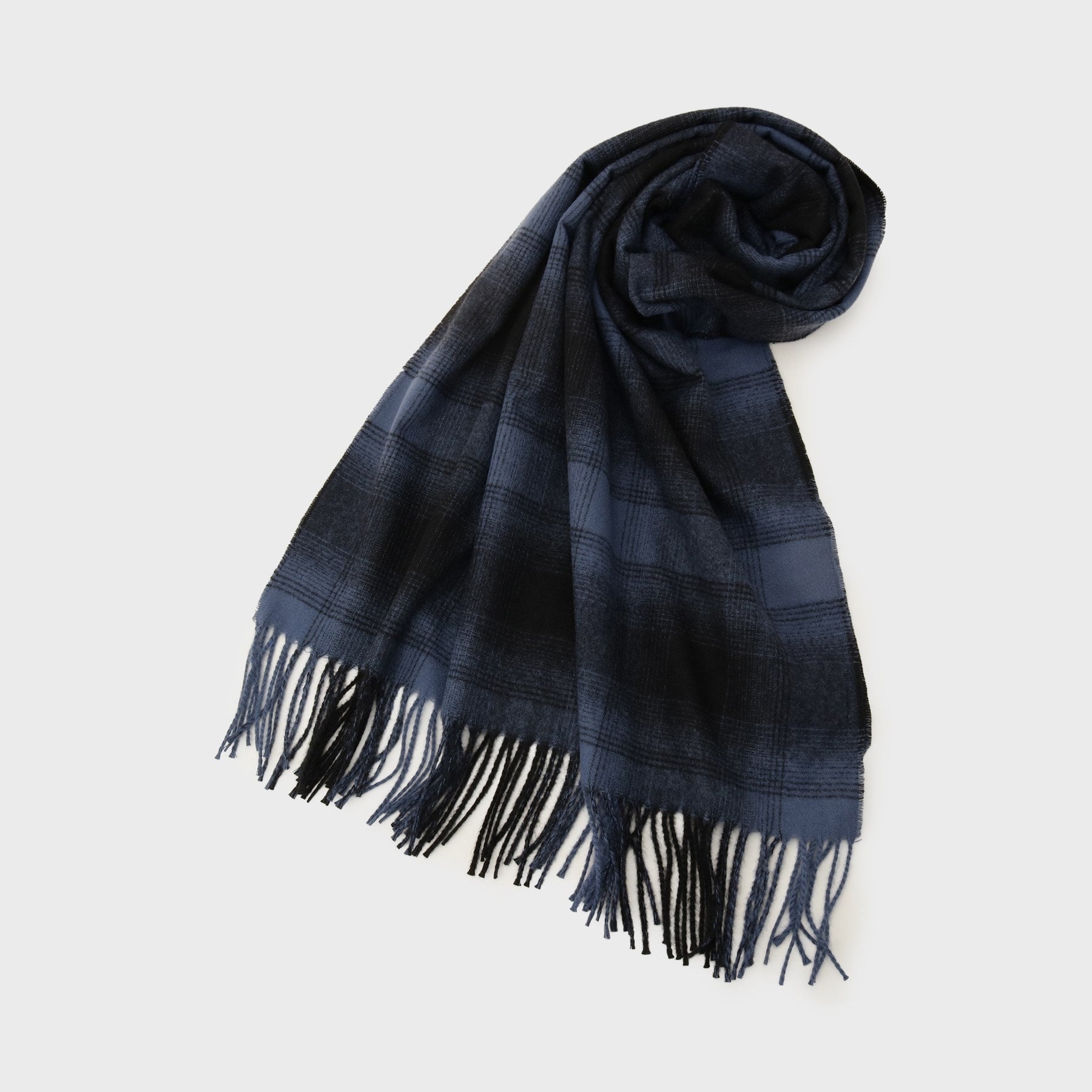 オペーク ドット クリップ OPAQUE.CLIP オンブレチェック大判ストール （ブルー(893)） ブルー(893)