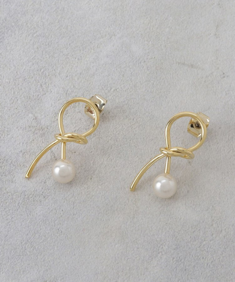 オペーク ドット クリップ OPAQUE.CLIP ねじれメタルフェイクパールピアス （ゴールド(007)） ゴールド(007)