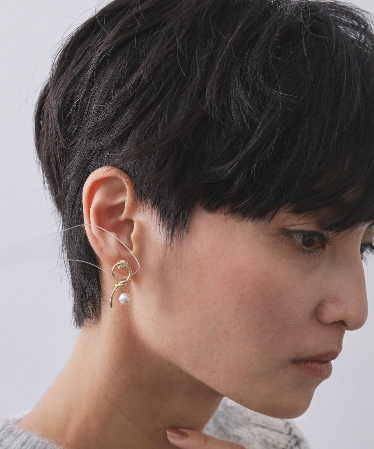 オペーク ドット クリップ OPAQUE.CLIP ねじれメタルフェイクパールピアス （ゴールド(007)） ゴールド(007)