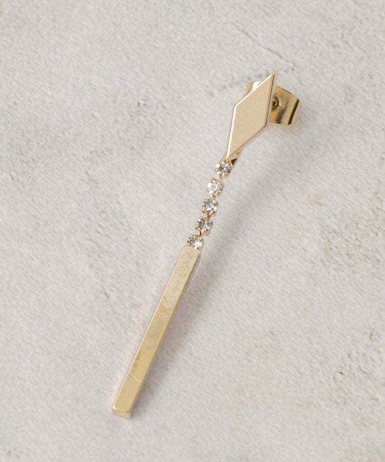 オペーク ドット クリップ OPAQUE.CLIP ダイヤシェイプメタル×ビジュー ピアス （ゴールド(007)） ゴールド(007)