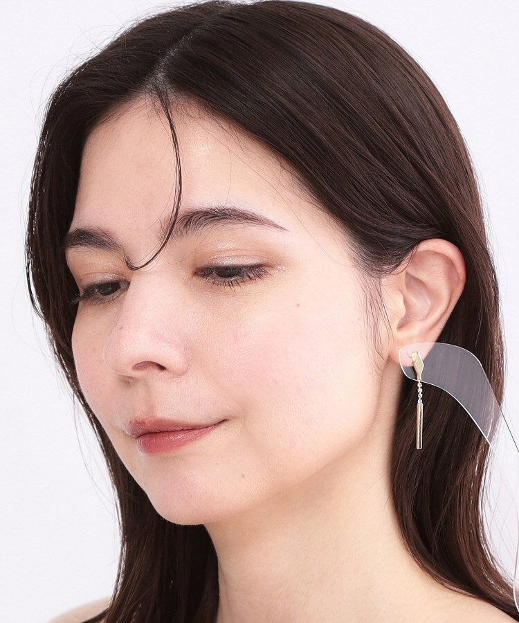 オペーク ドット クリップ OPAQUE.CLIP ダイヤシェイプメタル×ビジュー ピアス （ゴールド(007)） ゴールド(007)