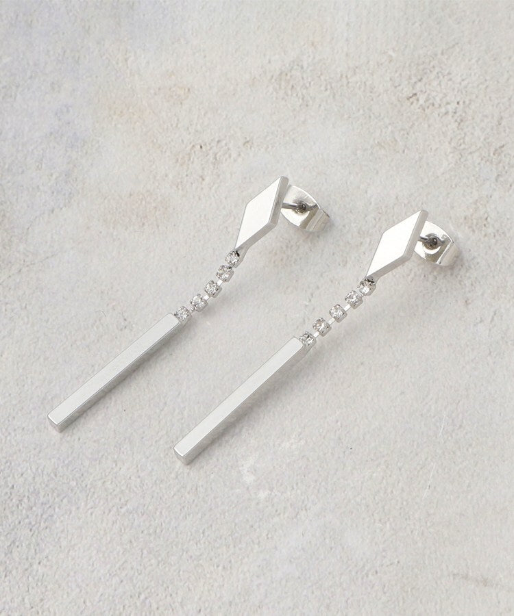 オペーク ドット クリップ OPAQUE.CLIP ダイヤシェイプメタル×ビジュー ピアス （ゴールド(007)） ゴールド(007)