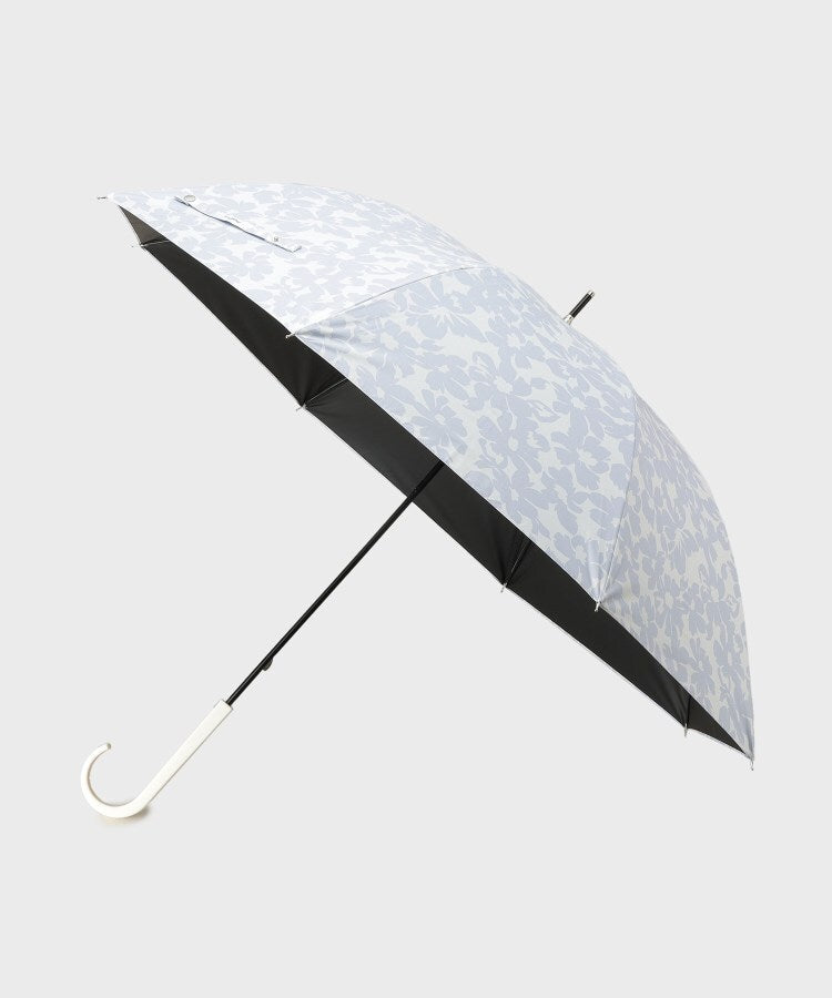 オペーク ドット クリップ OPAQUE.CLIP 晴雨兼用フラワーデザインプリント長傘 （サックスブルー(090)） サックスブルー(090)