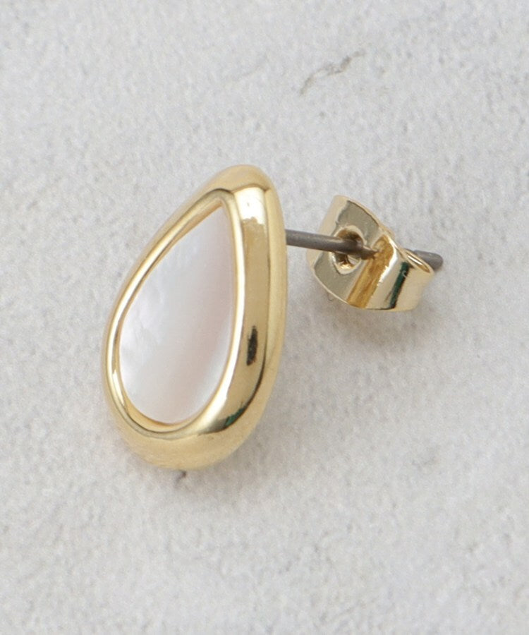 オペーク ドット クリップ OPAQUE.CLIP シェル×エッジメタルしずくピアス （ゴールド(007)） ゴールド(007)