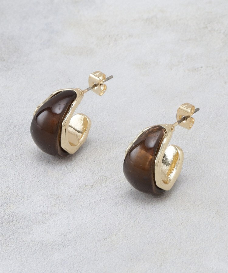 オペーク ドット クリップ OPAQUE.CLIP エポ乳白カラーピアス （ブラウン(043)） ブラウン(043)