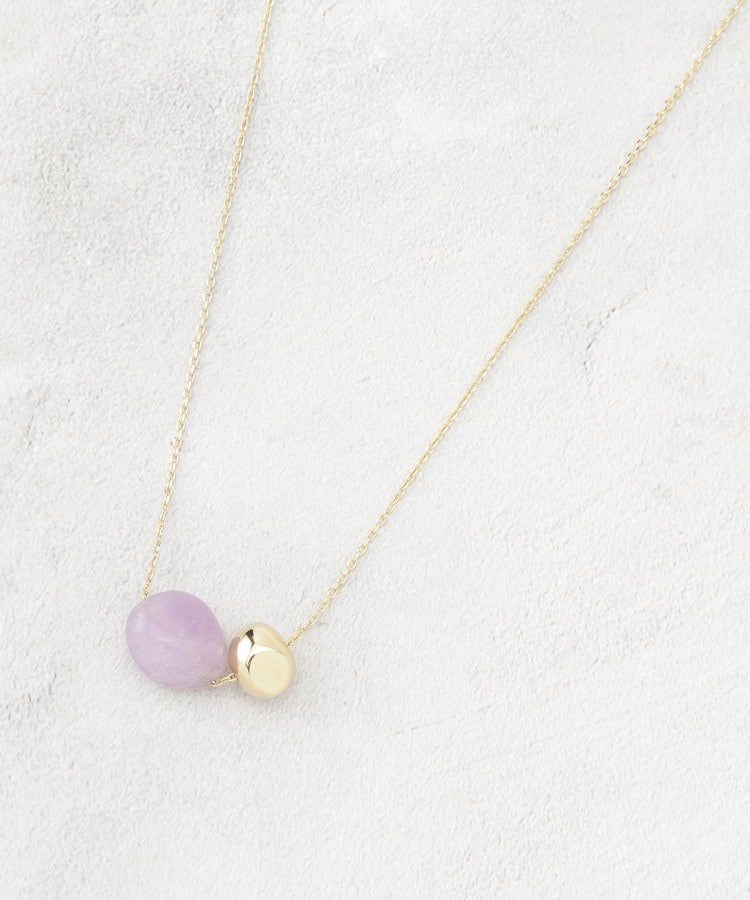 オペーク ドット クリップ OPAQUE.CLIP 天然石×メタルスライドネックレス （ライトグリーン(020)） ライトグリーン(020)