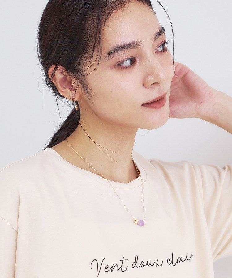 オペーク ドット クリップ OPAQUE.CLIP 天然石×メタルスライドネックレス （ライトグリーン(020)） ライトグリーン(020)