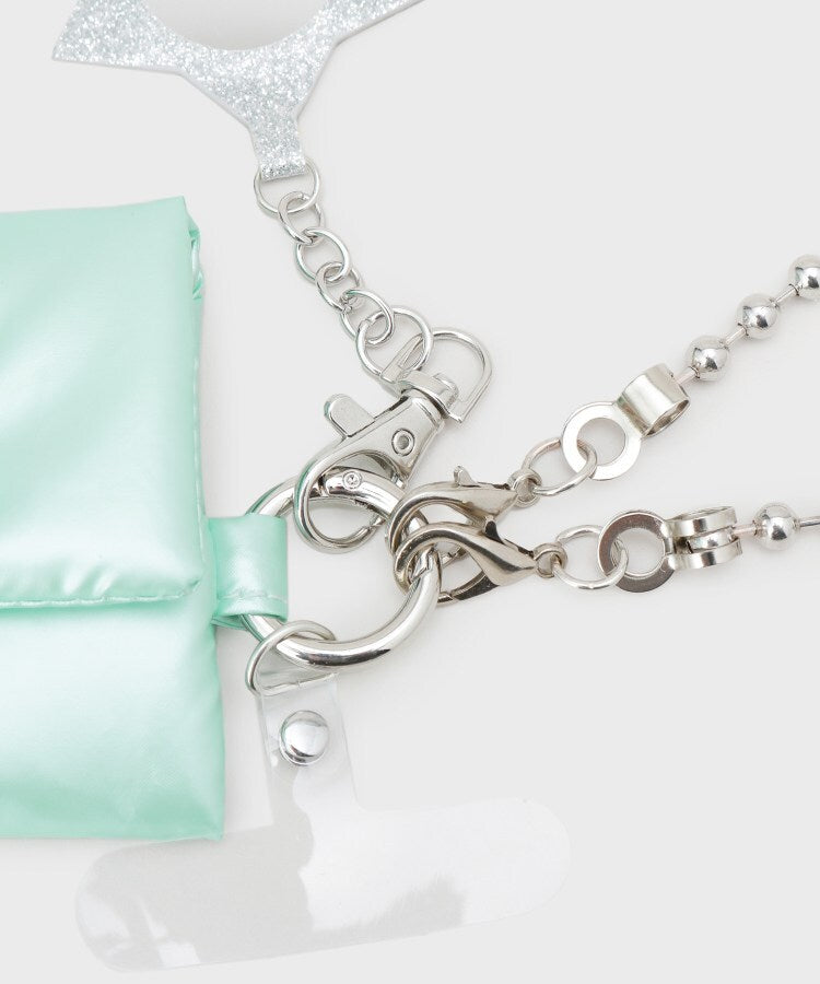 オペーク ドット クリップ OPAQUE.CLIP ミラーチャーム＆ミニポーチ付き ボールチェーンスマートフォンショルダーストラップ （ブラック(019)） ブラック(019)