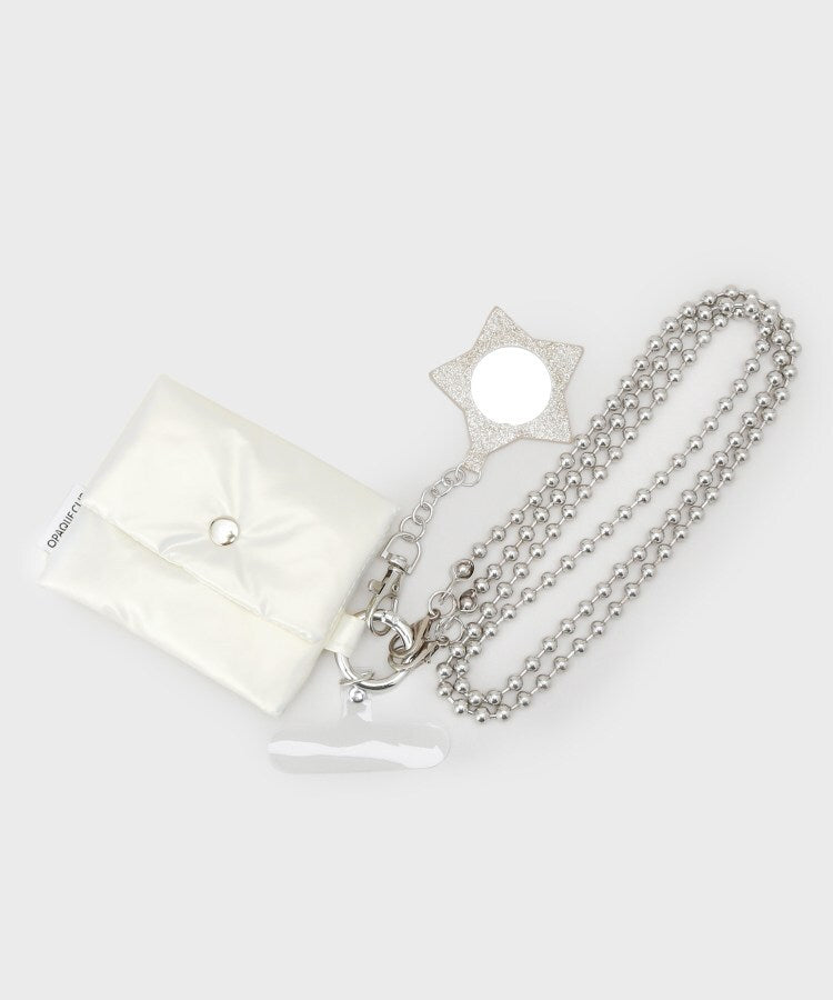 オペーク ドット クリップ OPAQUE.CLIP ミラーチャーム＆ミニポーチ付き ボールチェーンスマートフォンショルダーストラップ （ブラック(019)） ブラック(019)