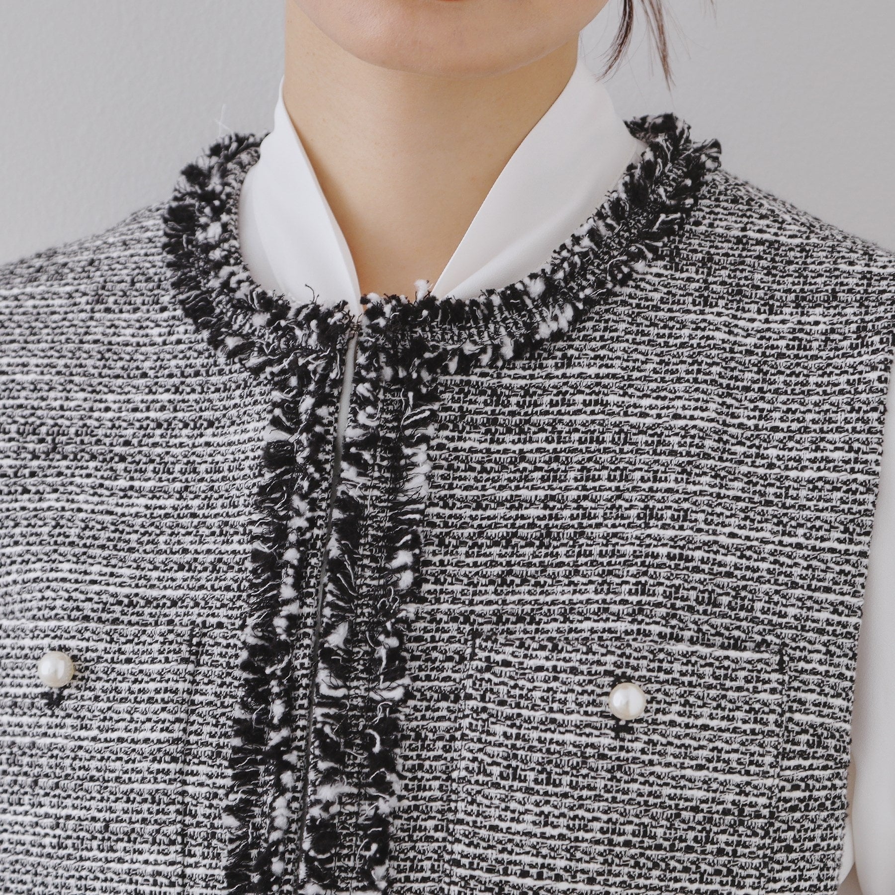 Opaque Dot Clip OPAQUE.CLIP <Commuting and Ceremony Compatible> Cotton Tweed Gilet