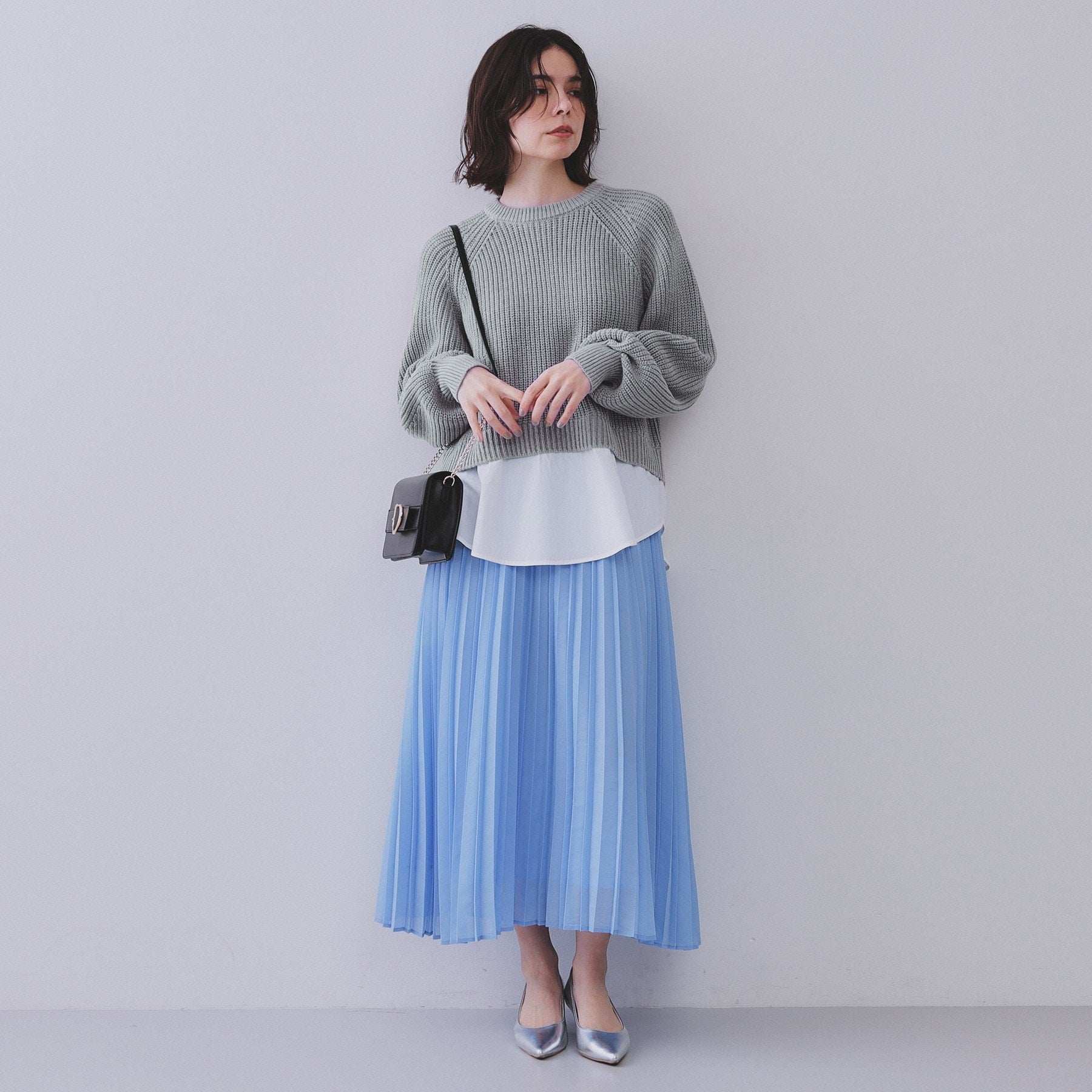 オペーク ドット クリップ OPAQUE.CLIP レイヤード風ドッキングミドルゲージニット【洗濯機洗い可】