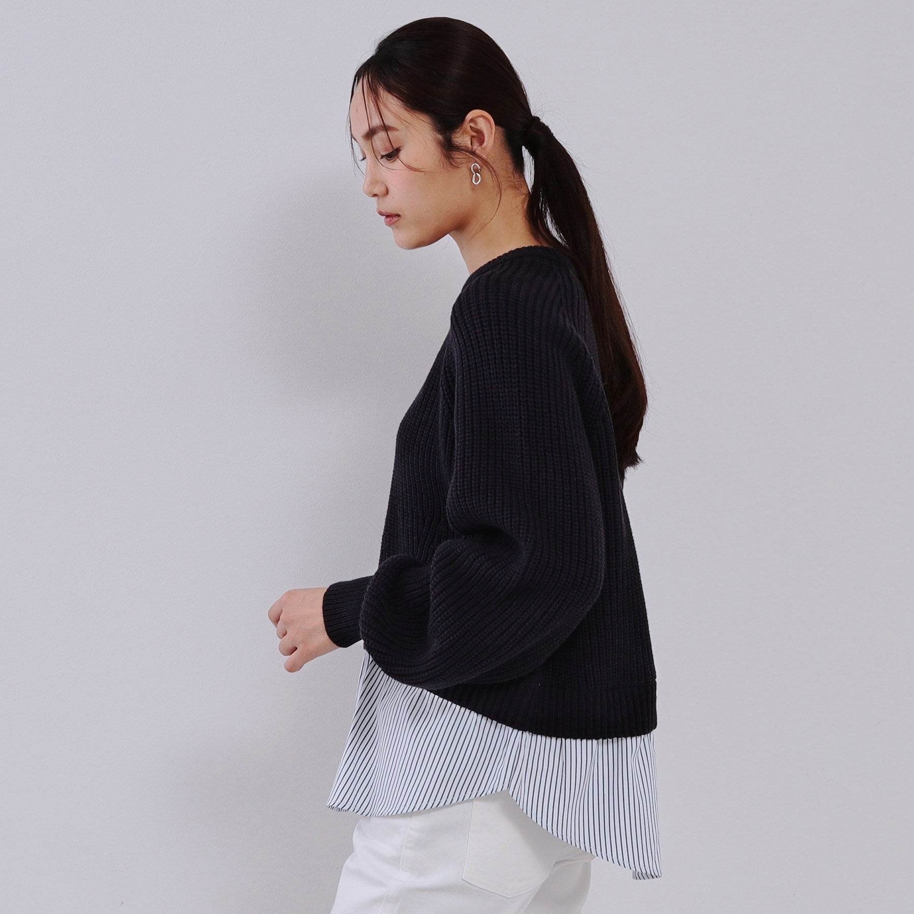 オペーク ドット クリップ OPAQUE.CLIP レイヤード風ドッキングミドルゲージニット【洗濯機洗い可】