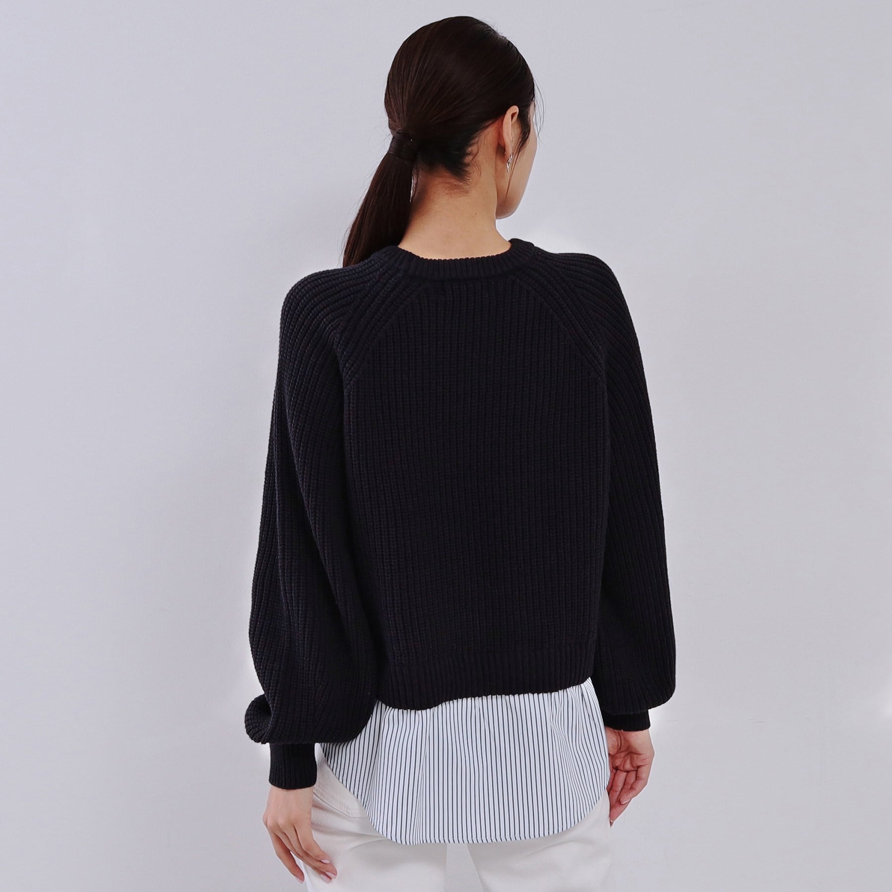 オペーク ドット クリップ OPAQUE.CLIP レイヤード風ドッキングミドルゲージニット【洗濯機洗い可】