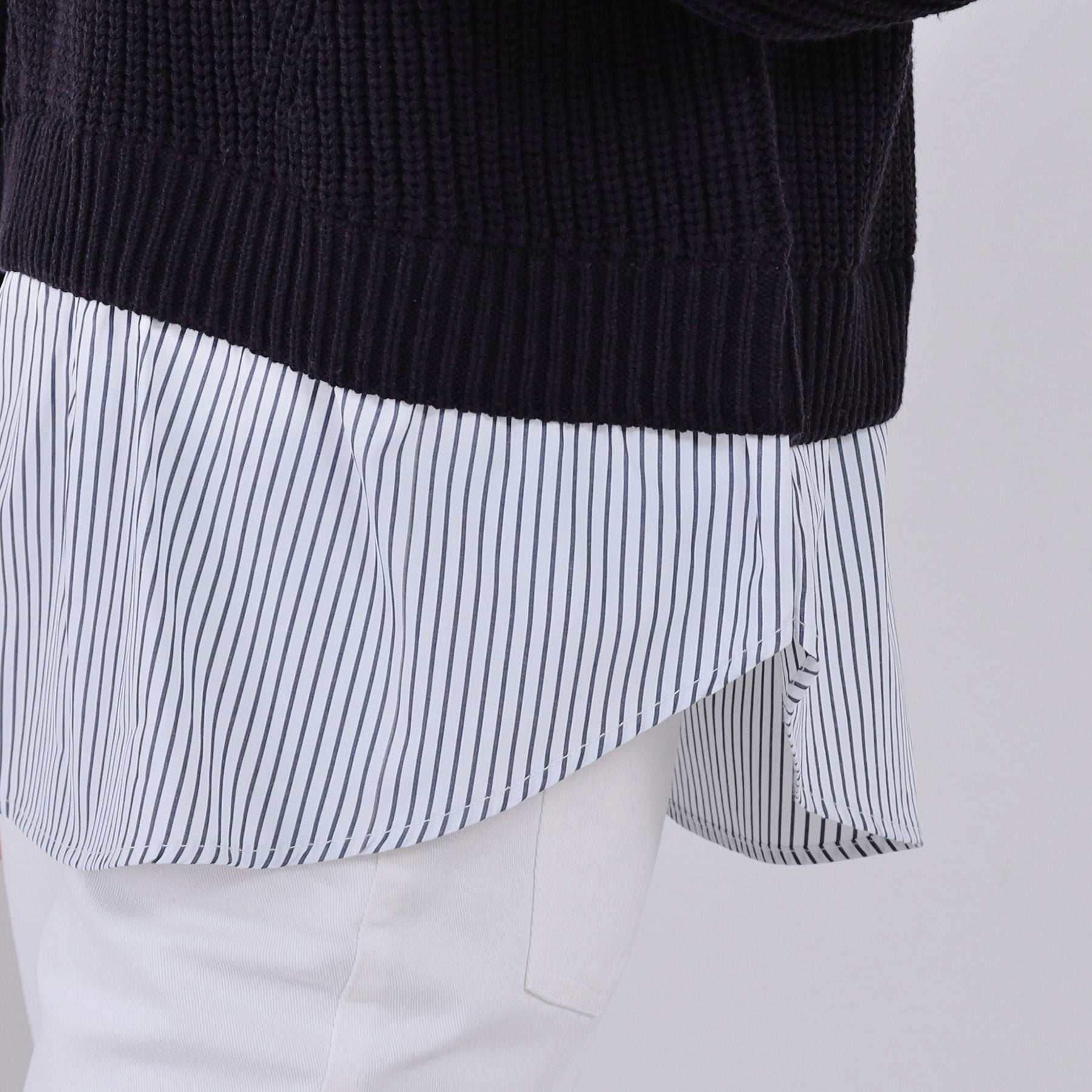 オペーク ドット クリップ OPAQUE.CLIP レイヤード風ドッキングミドルゲージニット【洗濯機洗い可】