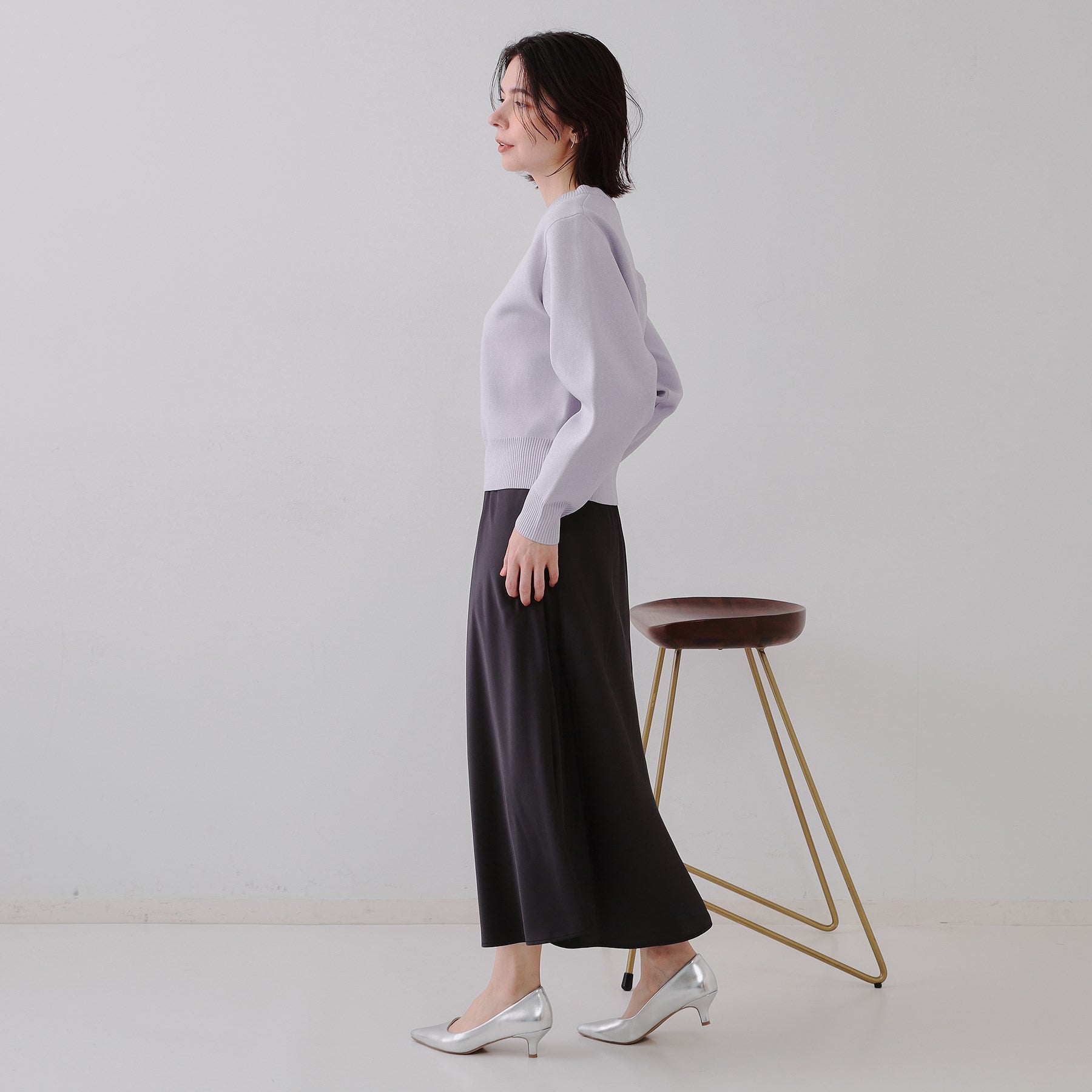 オペーク ドット クリップ OPAQUE.CLIP ラメボリュームスリーブニット【洗濯機洗い可】