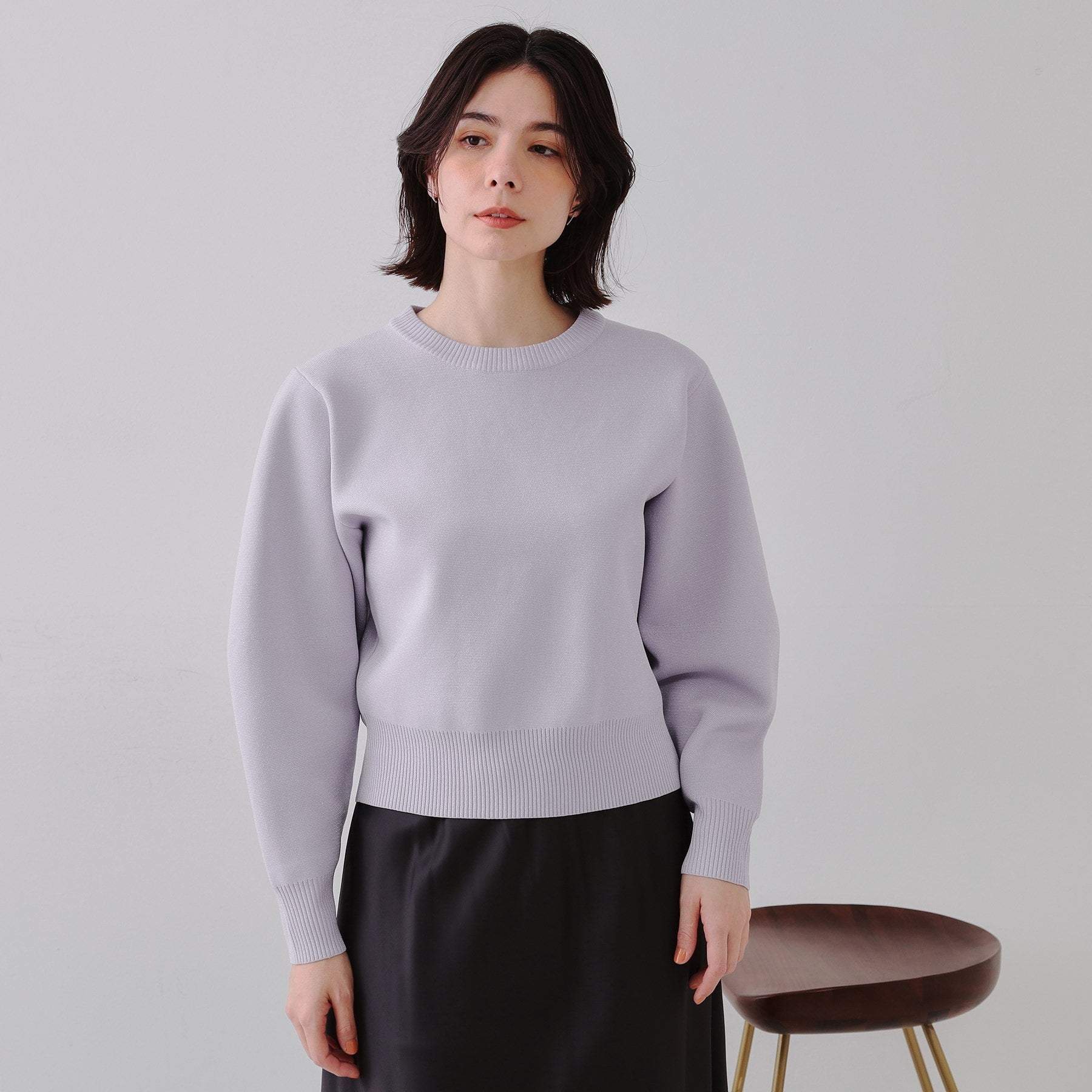 オペーク ドット クリップ OPAQUE.CLIP ラメボリュームスリーブニット【洗濯機洗い可】