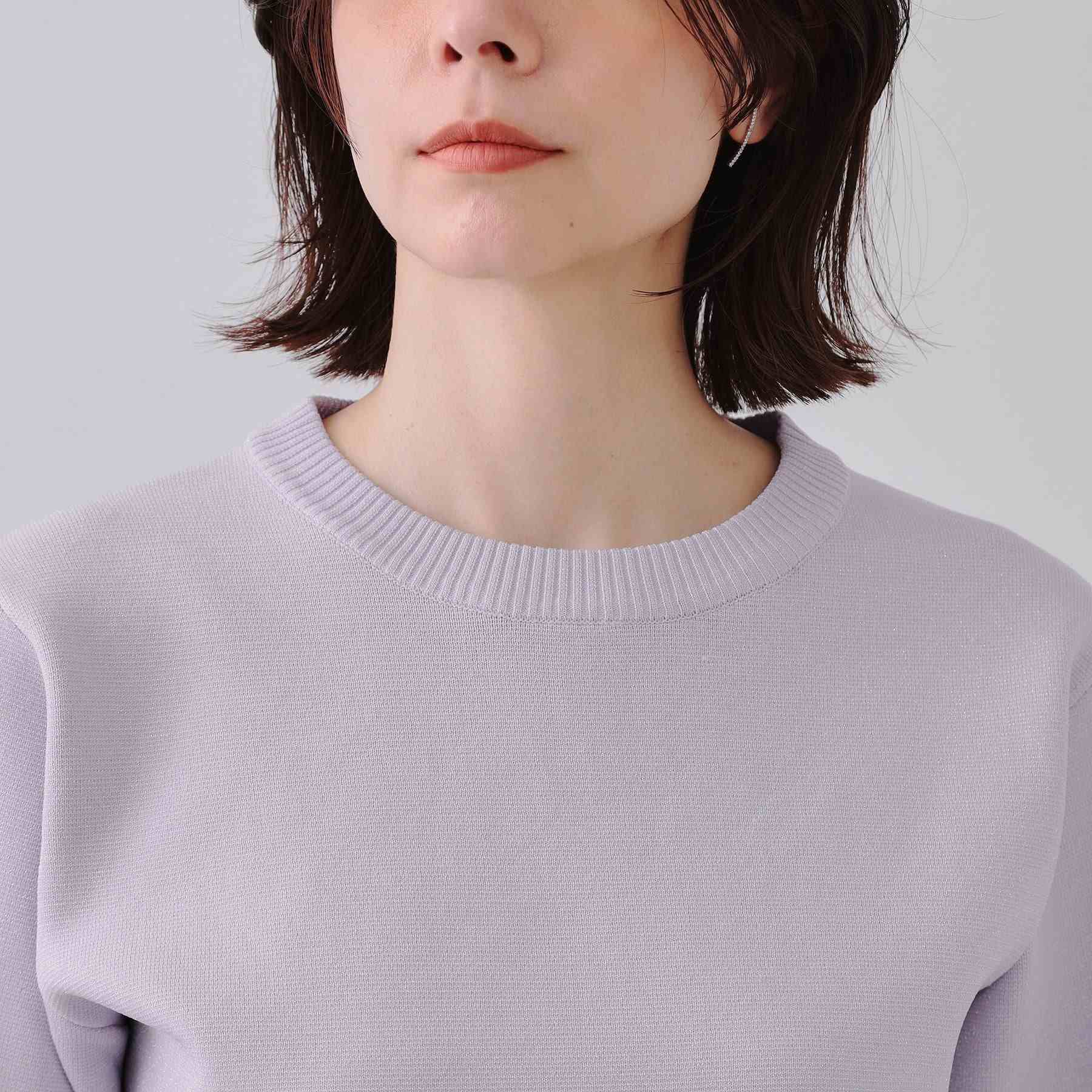 オペーク ドット クリップ OPAQUE.CLIP ラメボリュームスリーブニット【洗濯機洗い可】