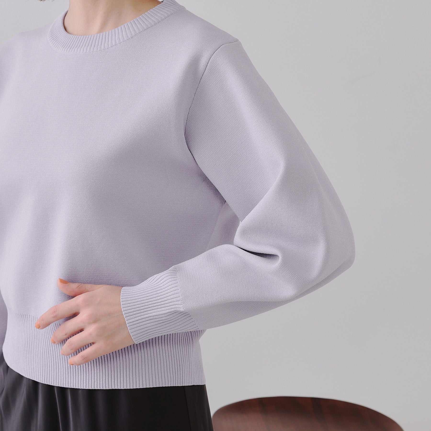 オペーク ドット クリップ OPAQUE.CLIP ラメボリュームスリーブニット【洗濯機洗い可】