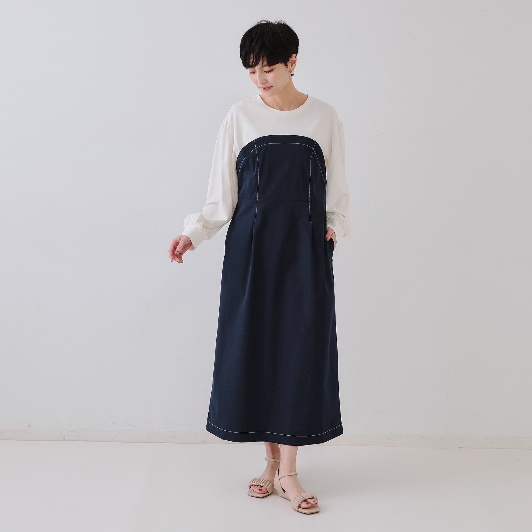 OPAQUE.CLIP OPAQUE.CLIP Bustier Docking Dress 【Machine Washable】