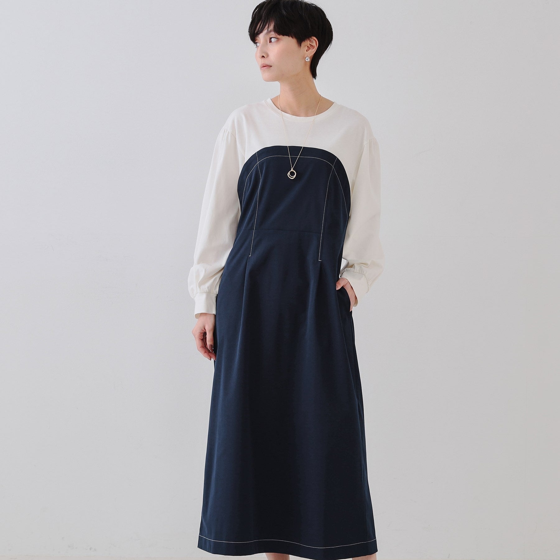 OPAQUE.CLIP OPAQUE.CLIP Bustier Docking Dress 【Machine Washable】