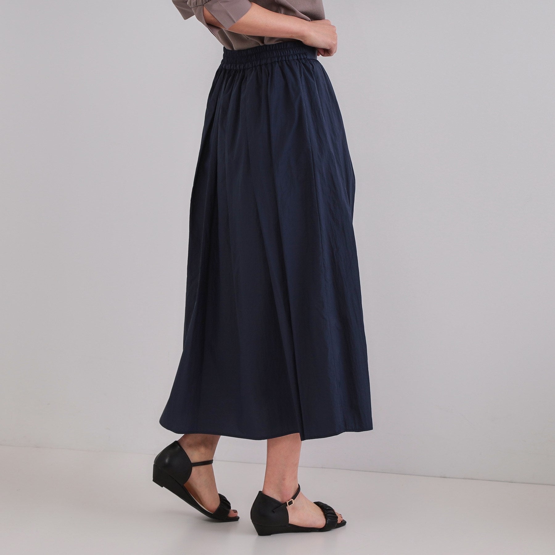 OPAQUE.CLIP OPAQUE.CLIP Sheer Vintage Easy Flare Skirt [Machine Washable]