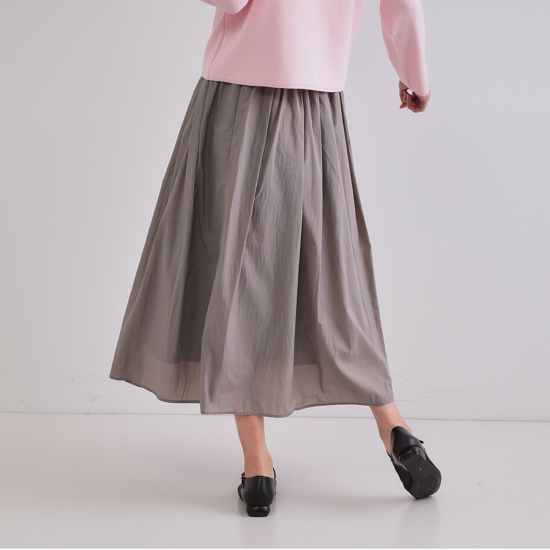 OPAQUE.CLIP OPAQUE.CLIP Sheer Vintage Easy Flare Skirt [Machine Washable]