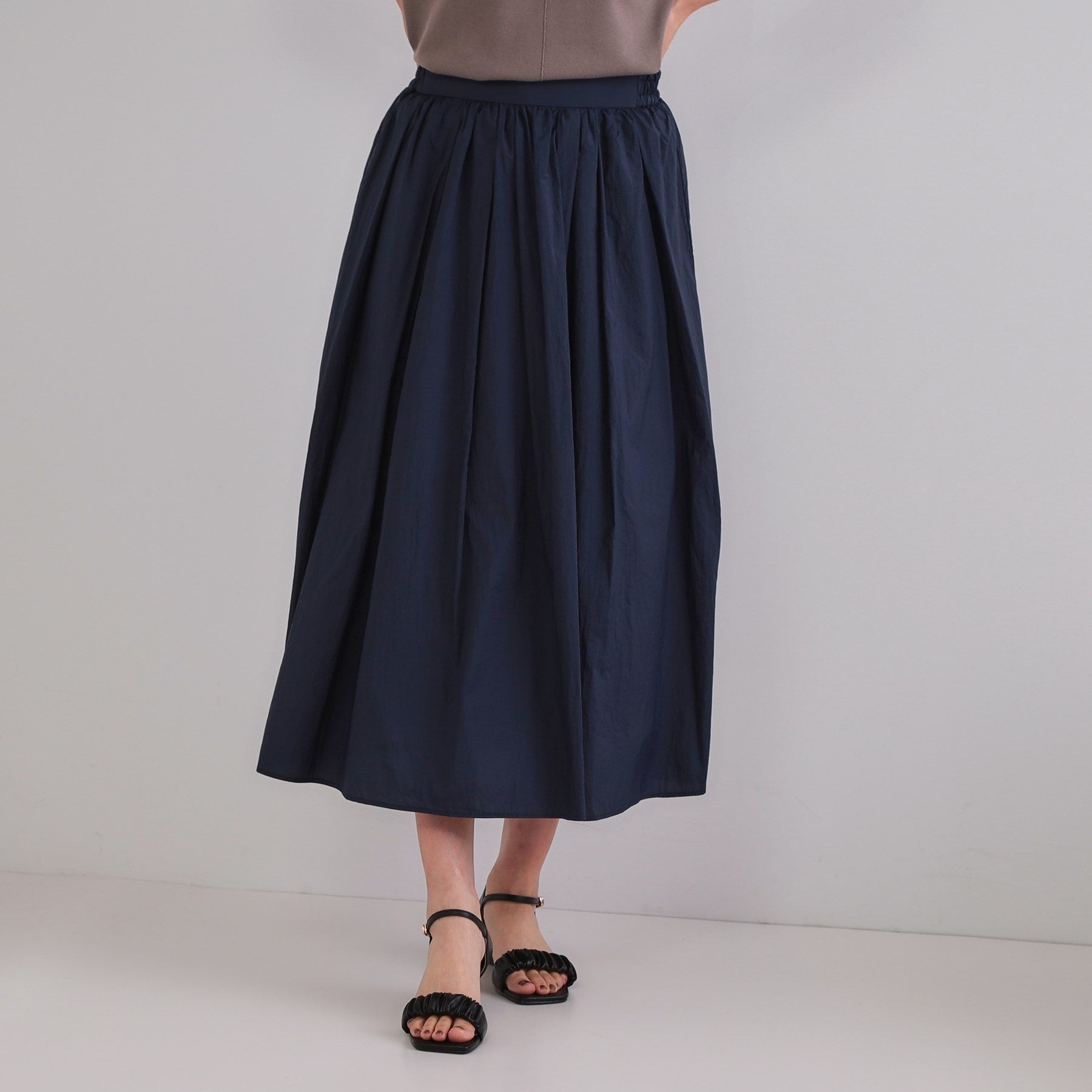 OPAQUE.CLIP OPAQUE.CLIP Sheer Vintage Easy Flare Skirt [Machine Washable]