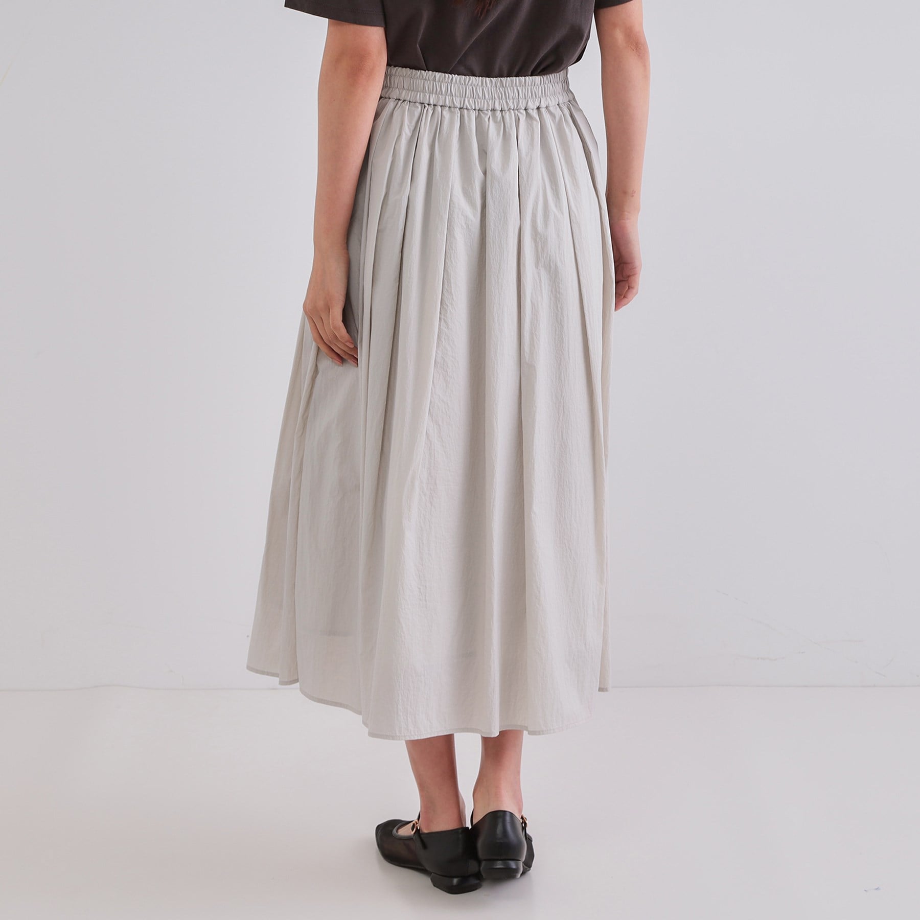 OPAQUE.CLIP OPAQUE.CLIP Sheer Vintage Easy Flare Skirt [Machine Washable]