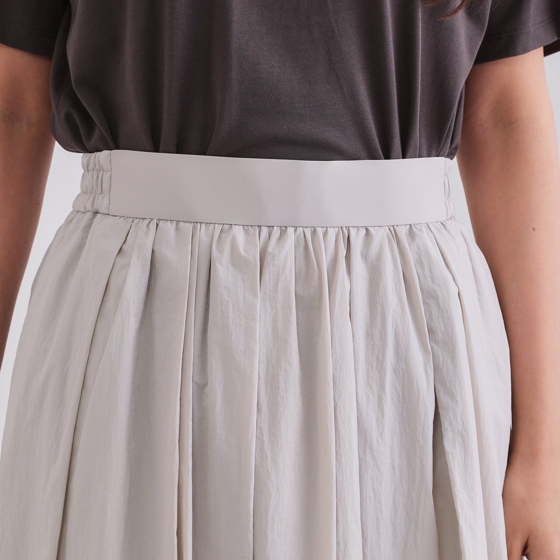 OPAQUE.CLIP OPAQUE.CLIP Sheer Vintage Easy Flare Skirt [Machine Washable]