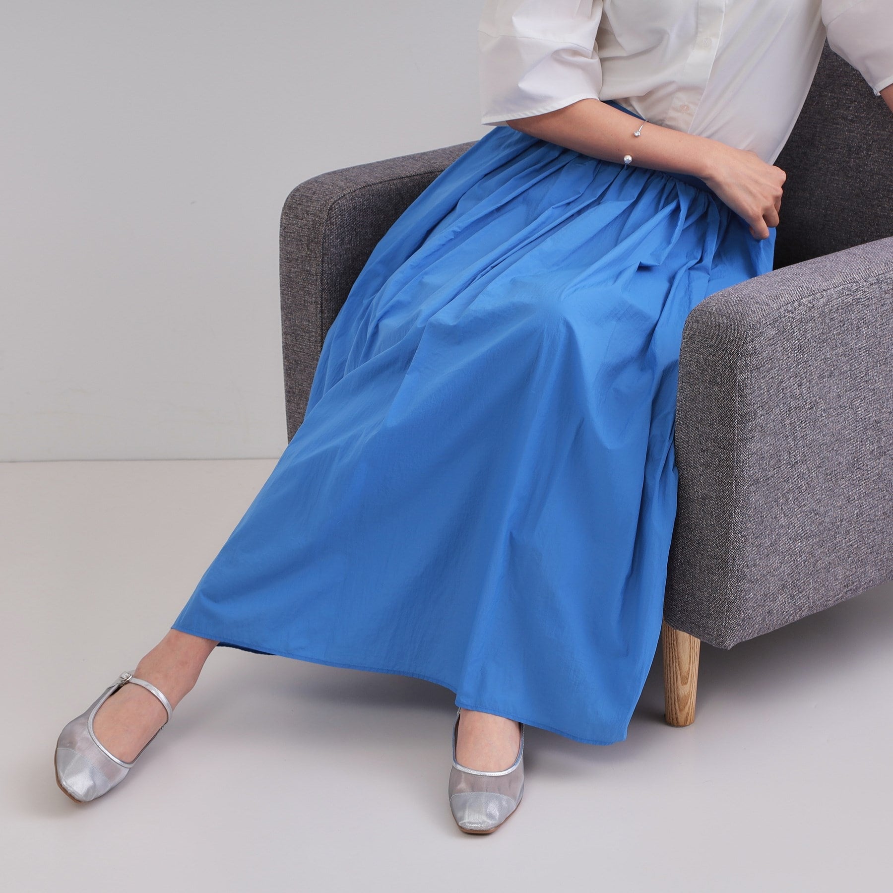 OPAQUE.CLIP OPAQUE.CLIP Sheer Vintage Easy Flare Skirt [Machine Washable]