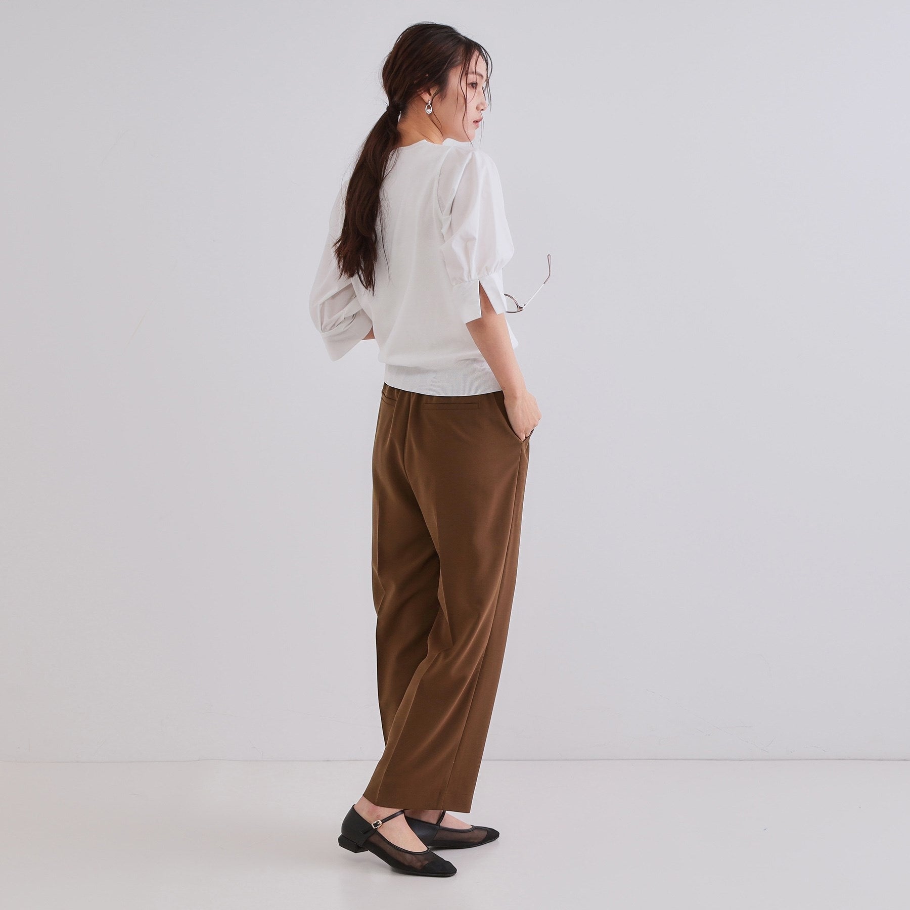 OPAQUE.CLIP OPAQUE.CLIP Beautiful Leg Easy Wide Pants / Compatible with Setups 【Stretch / Wrinkle-Resistant / Machine Washable】