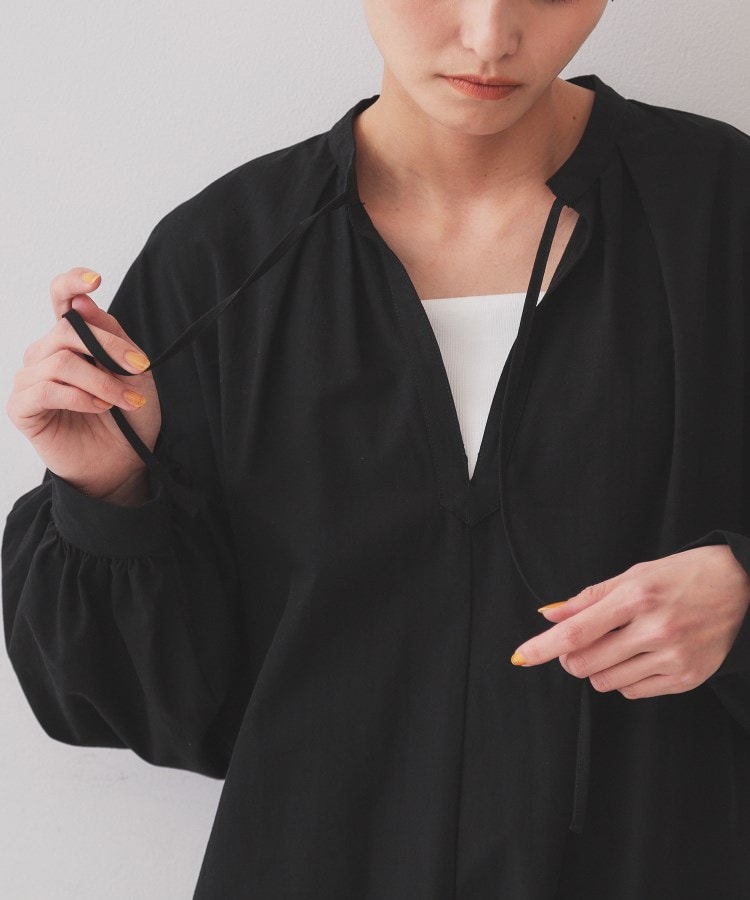 オペーク ドット クリップ OPAQUE.CLIP 裾アイレットレースボリュームシャツワンピース【洗濯機洗い可】 （ホワイト(001)） ホワイト(001)