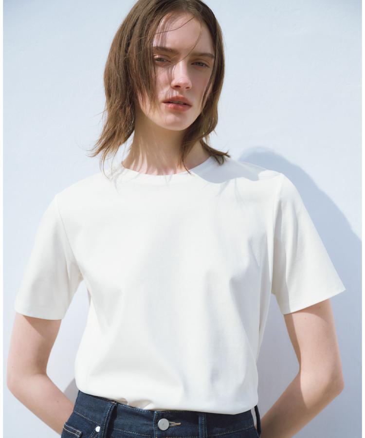 オペーク ドット クリップ OPAQUE.CLIP 《5color》ベーシックTシャツ【接触冷感／洗濯機洗い可】 （ブラック(019)） ブラック(019)