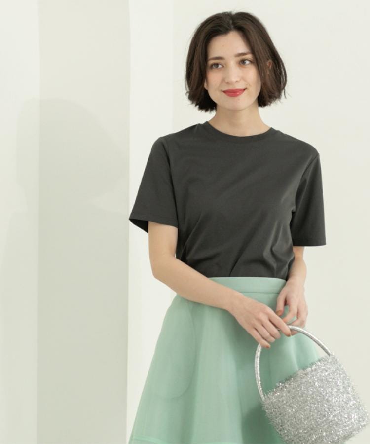 オペーク ドット クリップ OPAQUE.CLIP 《5color》ベーシックTシャツ【接触冷感／洗濯機洗い可】 （ブラック(019)） ブラック(019)