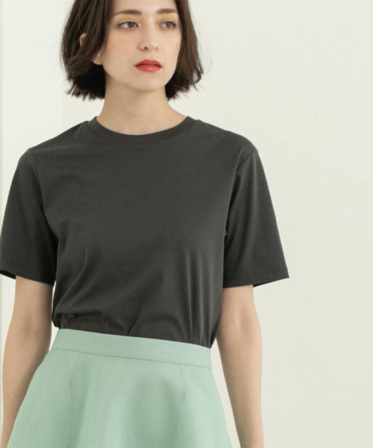オペーク ドット クリップ OPAQUE.CLIP 《5color》ベーシックTシャツ【接触冷感／洗濯機洗い可】 （ブラック(019)） ブラック(019)