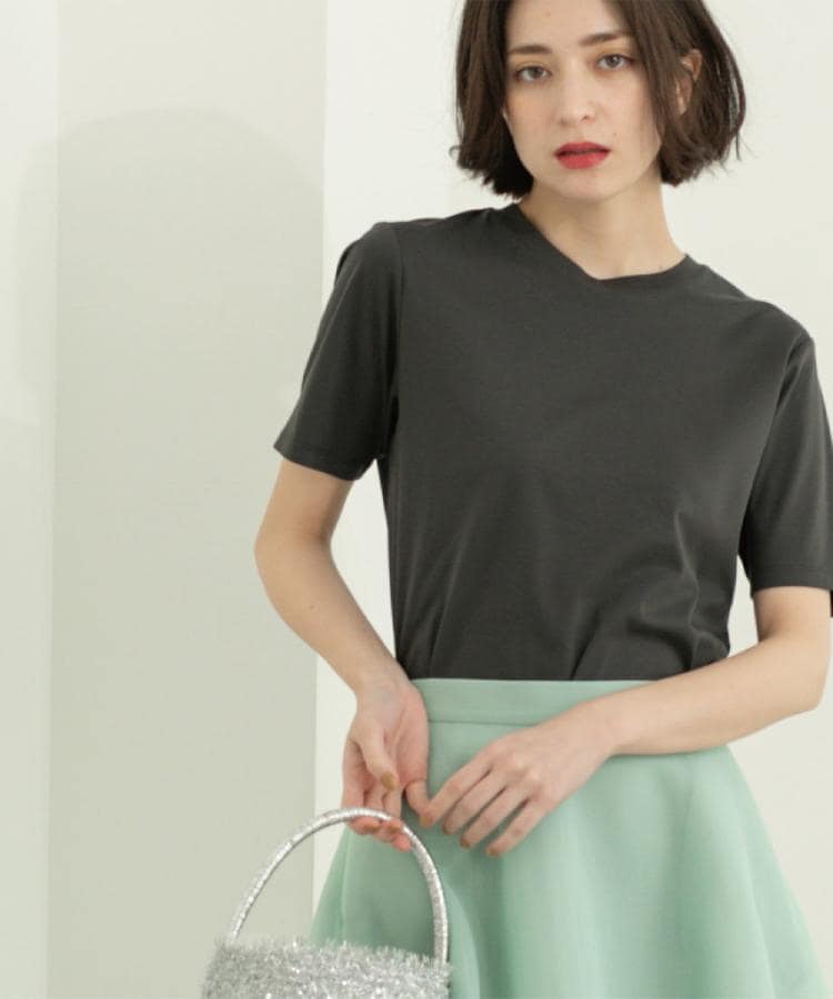 オペーク ドット クリップ OPAQUE.CLIP 《5color》ベーシックTシャツ【接触冷感／洗濯機洗い可】 （ブラック(019)） ブラック(019)
