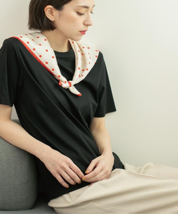 オペーク ドット クリップ OPAQUE.CLIP 《5color》ベーシックTシャツ【接触冷感／洗濯機洗い可】 （ブラック(019)） ブラック(019)