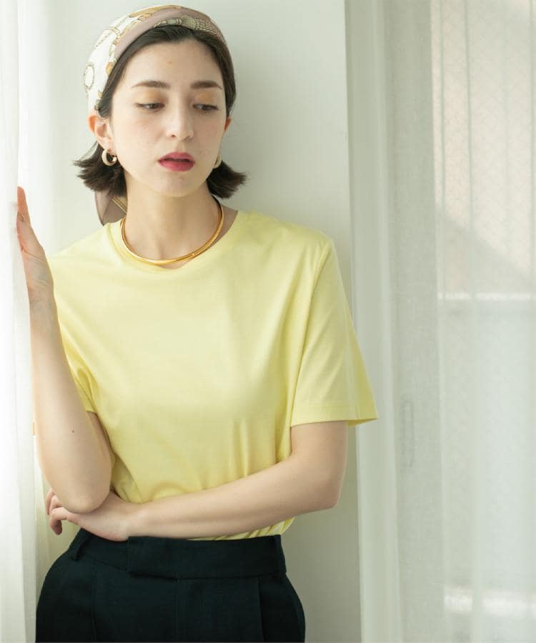 オペーク ドット クリップ OPAQUE.CLIP 《5color》ベーシックTシャツ【接触冷感／洗濯機洗い可】 （ブラック(019)） ブラック(019)