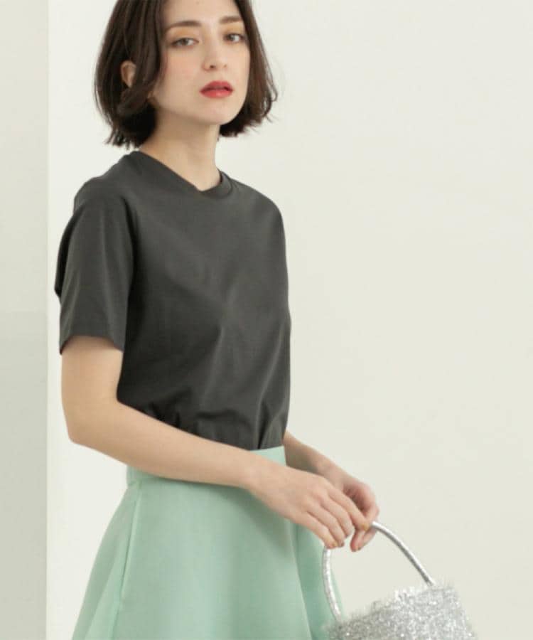 オペーク ドット クリップ OPAQUE.CLIP 《5color》ベーシックTシャツ【接触冷感／洗濯機洗い可】 （チャコールグレー(014)） チャコールグレー(014)