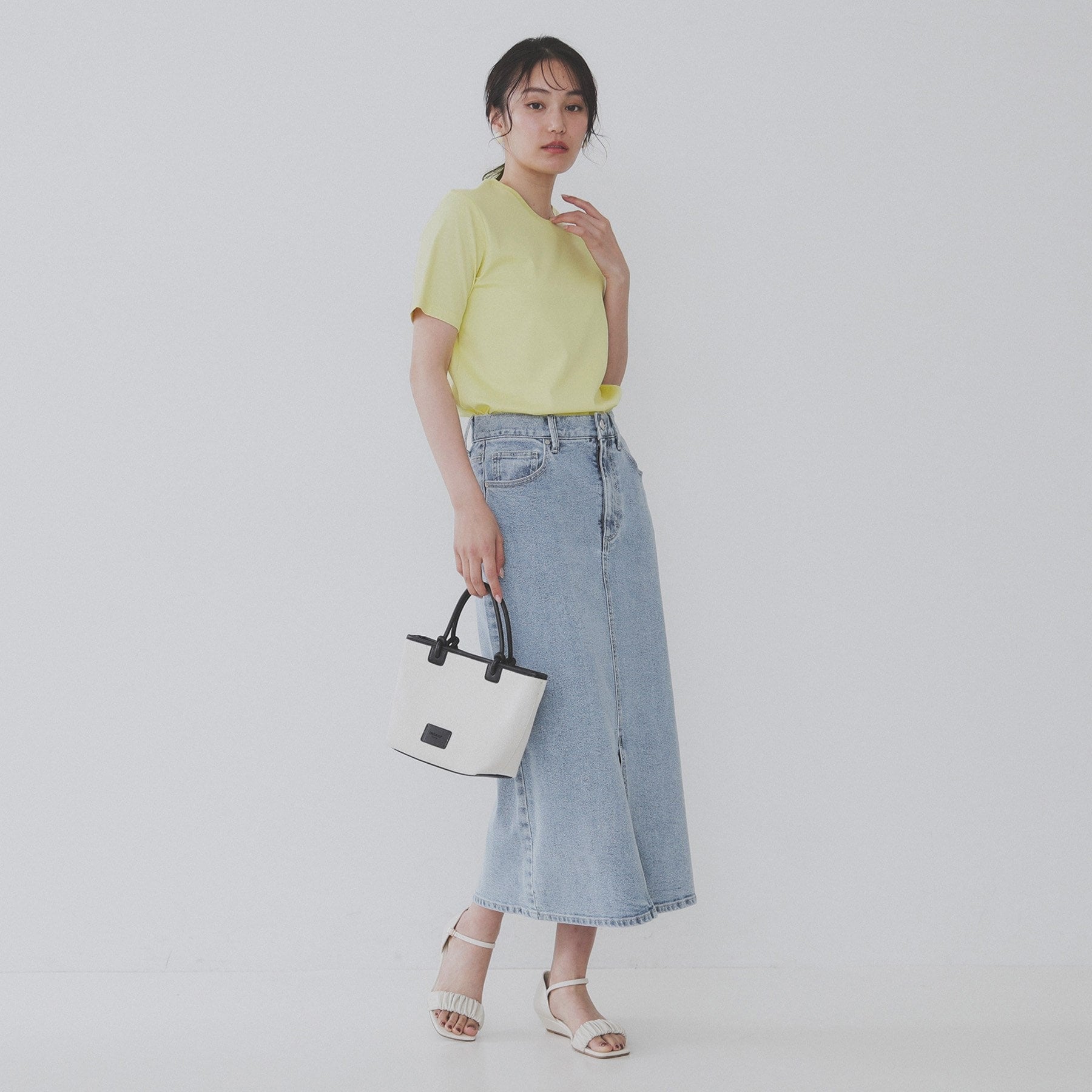 オペーク ドット クリップ OPAQUE.CLIP 《5color》ベーシックTシャツ【接触冷感／洗濯機洗い可】 （チャコールグレー(014)） チャコールグレー(014)