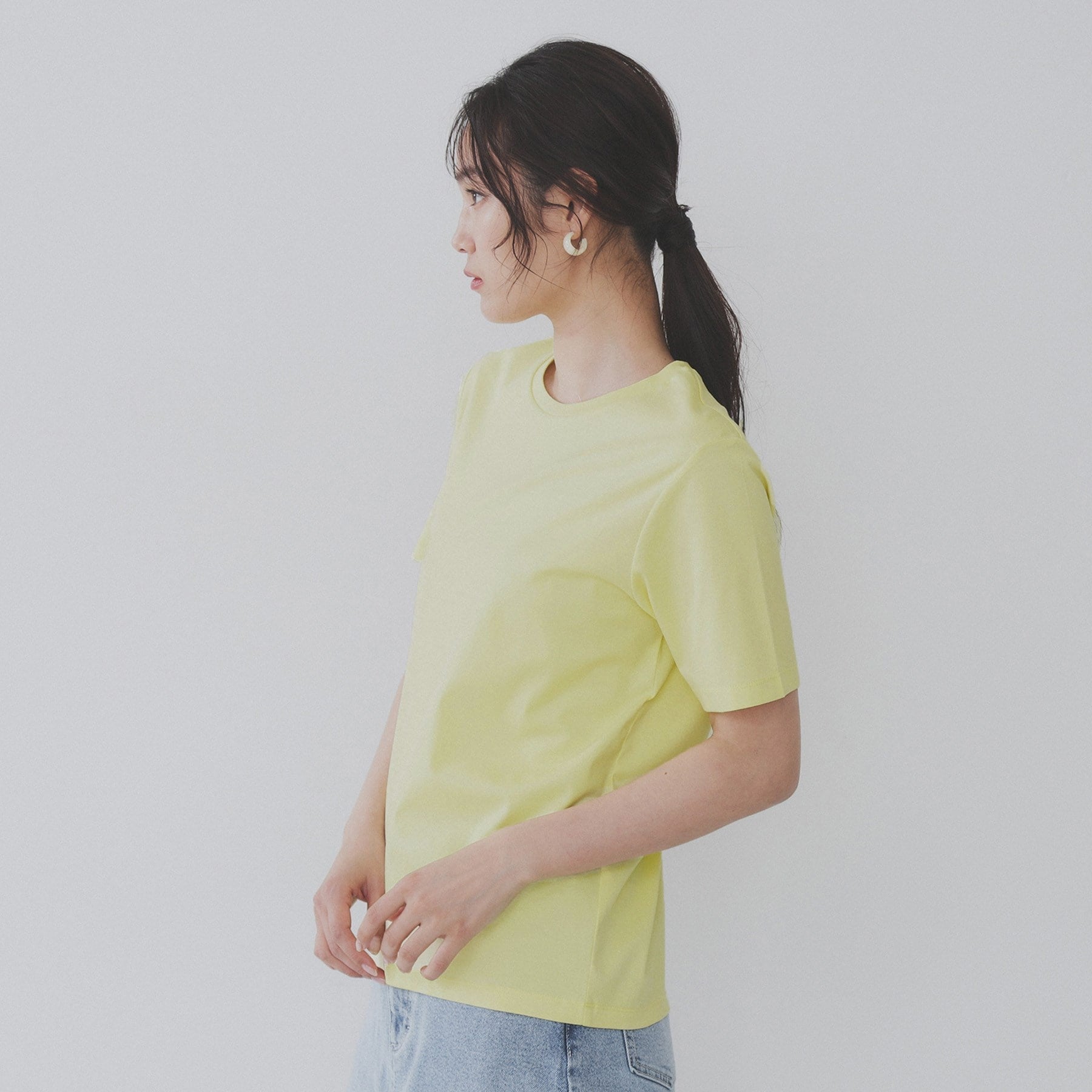 オペーク ドット クリップ OPAQUE.CLIP 《5color》ベーシックTシャツ【接触冷感／洗濯機洗い可】 （チャコールグレー(014)） チャコールグレー(014)