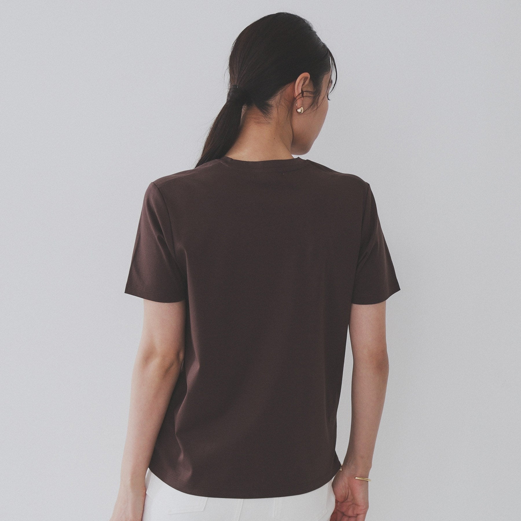 オペーク ドット クリップ OPAQUE.CLIP 《5color》VネックベーシックTシャツ【接触冷感／洗濯機洗い可】 （ブラック(019)） ブラック(019)