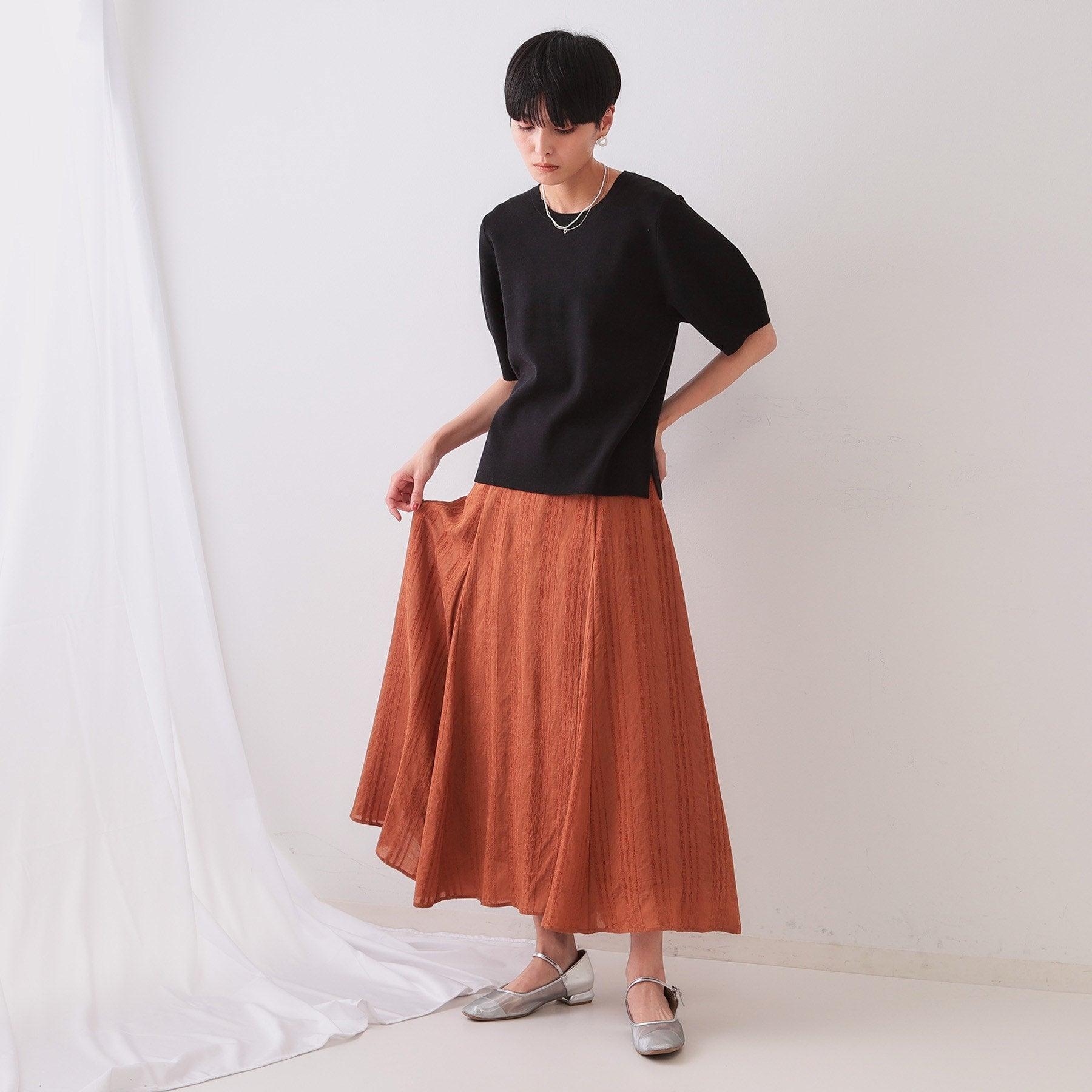 オペーク ドット クリップ OPAQUE.CLIP カーブスリーブニット【洗濯機洗い可/UVケア/抗ピル】 （グリーン(022)） グリーン(022)