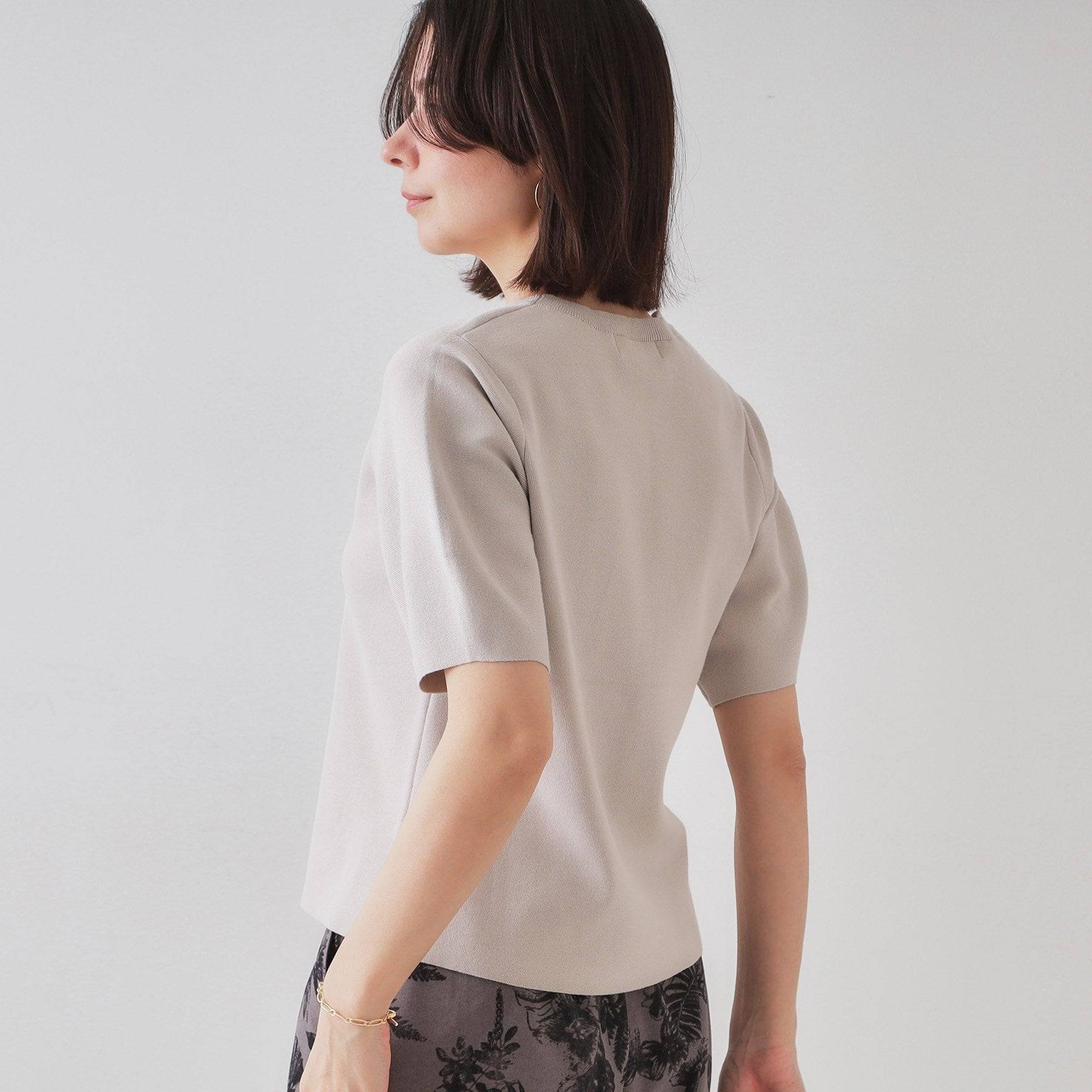 オペーク ドット クリップ OPAQUE.CLIP カーブスリーブニット【洗濯機洗い可/UVケア/抗ピル】 （グリーン(022)） グリーン(022)