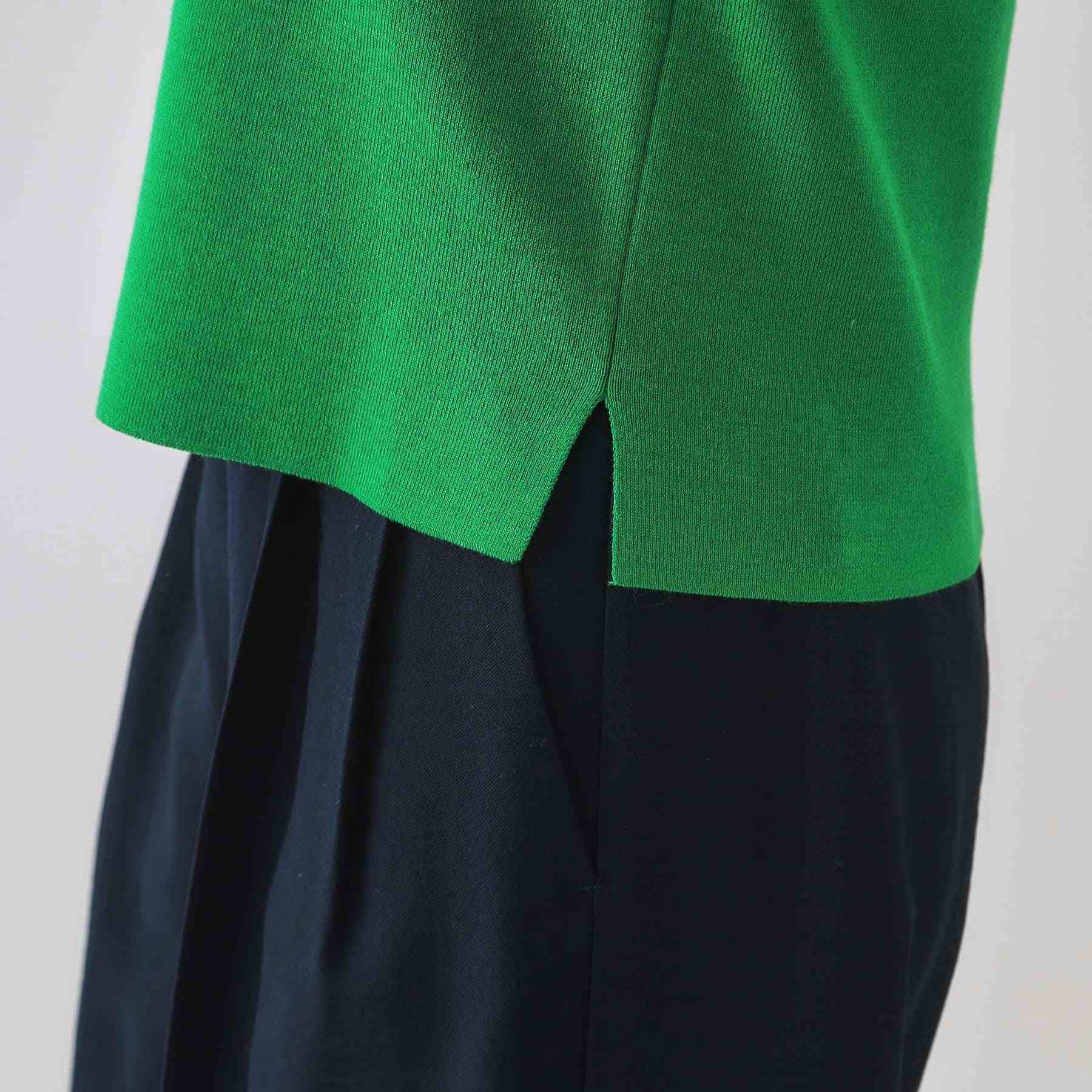 オペーク ドット クリップ OPAQUE.CLIP カーブスリーブニット【洗濯機洗い可/UVケア/抗ピル】 （グリーン(022)） グリーン(022)