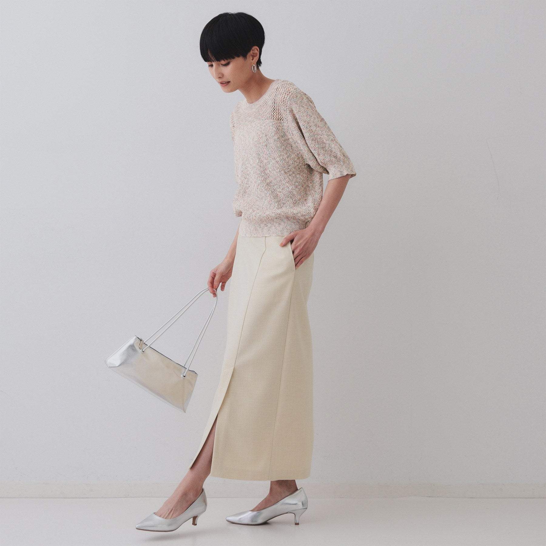 オペーク ドット クリップ OPAQUE.CLIP MIXヤーンカラーニット【洗濯機洗い可／抗ピル】 （ネイビー(494)） ネイビー(494)